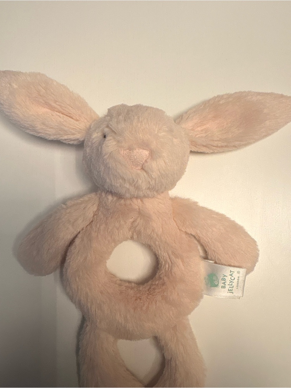 Baby Jellycat Blush Pink Bashful Bunny Rattle Ring Toy/stuffy